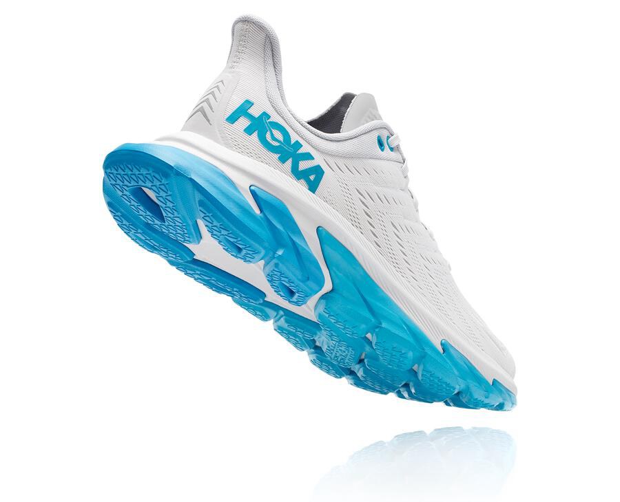 Hoka One One Running Shoes Mens White/Blue - Clifton Edge - 74915JINW